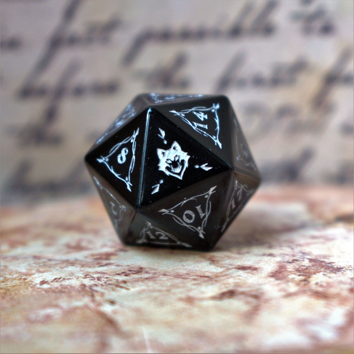 Fangs of Winter Obsidian Stone Dice Set 'PRE-ORDER | SPRING EVENT DEAL' - 