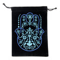 Fatima Hand Black Velvet Embroidered Bag - 