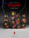Kraken Dice Matte Dice Sets for TTRPGS - Feudal Black and Red