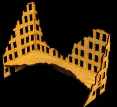 Ruined City Building 3 (MDF) - 15MMDF003 - 