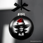 Wicked Witch Christmas Spooky Portrait Glass Ornament, Black Horror Halloween Tree Decoration - 