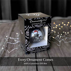 Krampus Christmas Spooky Portrait Glass Ornament, Black Horror Halloween Tree Decoration - 