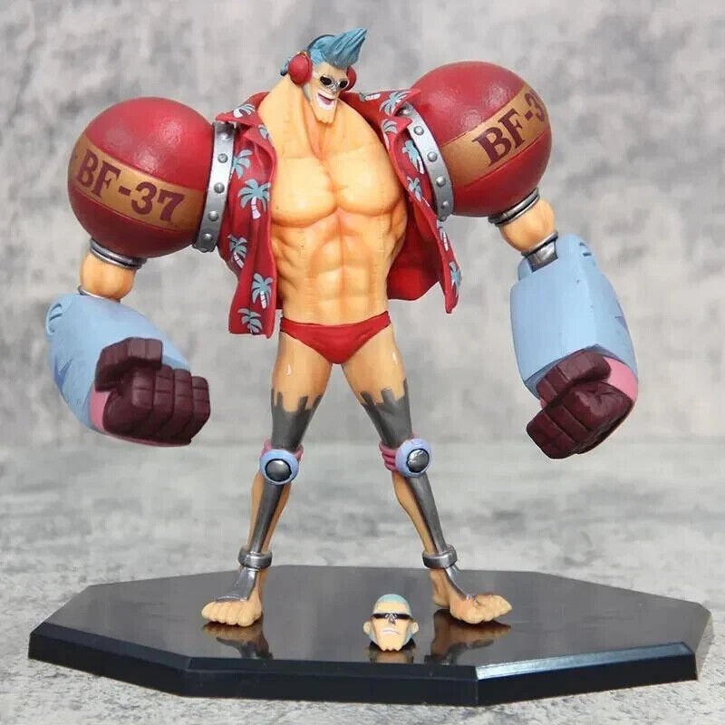 Franky One Piece Anime Figure, Wano Country Cyborg Figurines Iron Man Cutty Flam