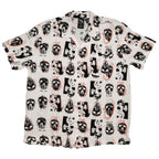 Friday The 13th Jason Rayon Button up Shirt SS Mask Scribble White