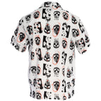 Friday The 13th Jason Rayon Button up Shirt SS Mask Scribble White