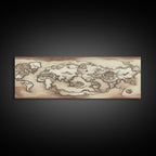 RPG World Map Concept Art, Ready To Hang Canvas Print, Panoramic Art, Extra Wide Wall Decor, Cool Mancave Art, D&D, DND