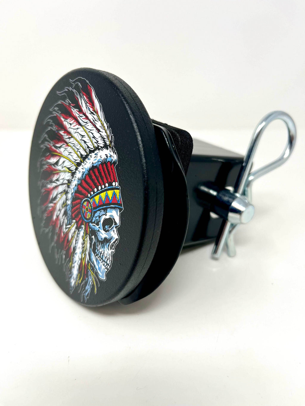 Indian Skull Headdress Hitch Cover - 4.0 Round