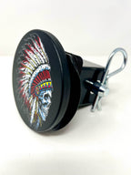Indian Skull Headdress Hitch Cover - 4.0 Round