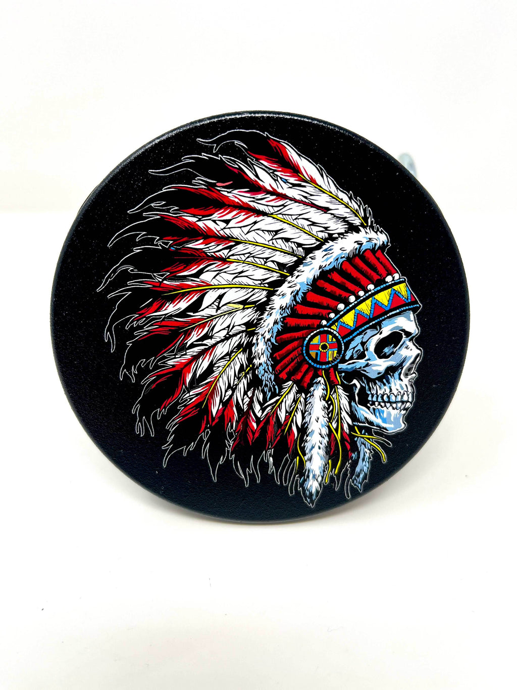 Indian Skull Headdress Hitch Cover - 4.0 Round