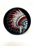 Indian Skull Headdress Hitch Cover - 4.0 Round