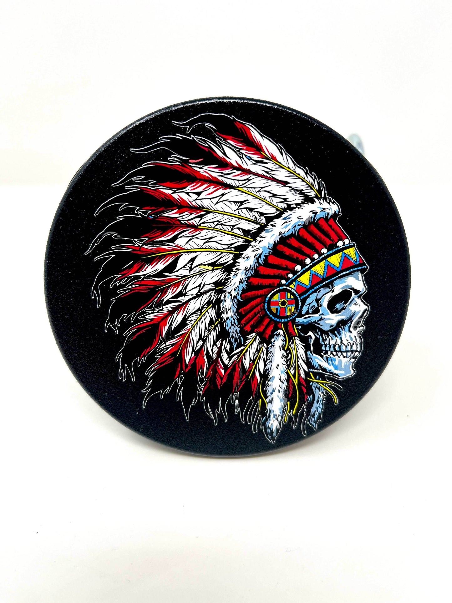Indian Skull Headdress Hitch Cover - 4.0 Round