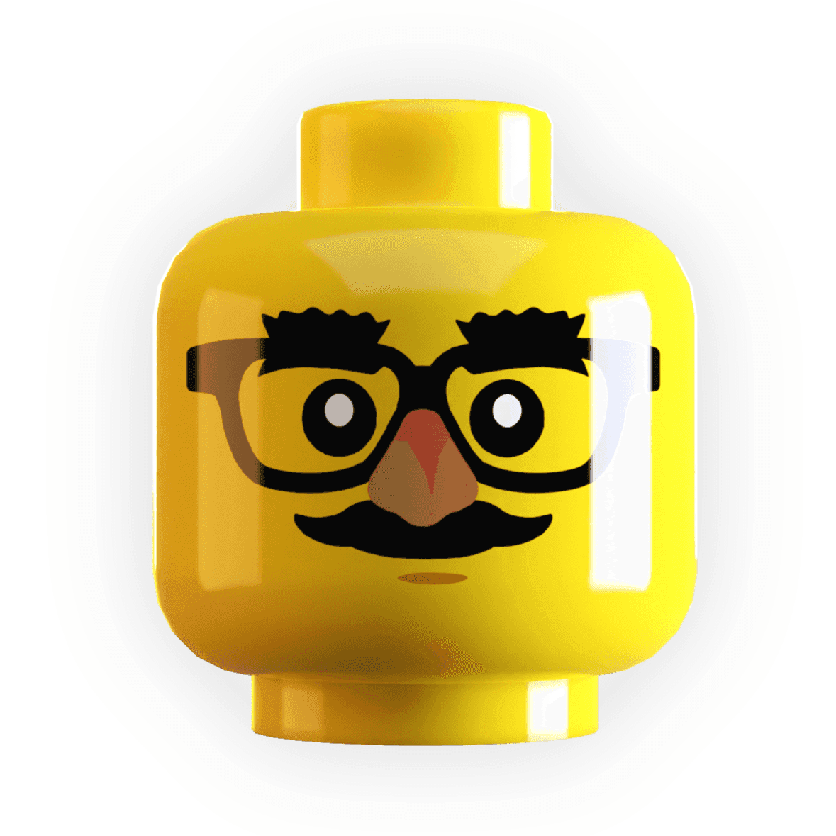 Funny Glasses on Minifig Head made using LEGO part - Yellow Flesh