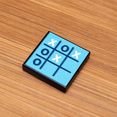 Tic-Tac-Toe - Custom Printed 2x2 Tile made using LEGO parts - 