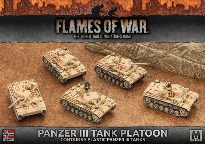 Flames of War: German Panzer III Tank Platoon (Mid War-Afrika Korps) - 