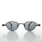 90s Metal Steampunk Victorian Wide Frame Vintage Sunglass - Gideon - Antique Bronze / Gray Lens
