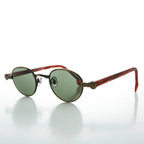 90s Metal Steampunk Victorian Wide Frame Vintage Sunglass - Gideon - Antique Bronze / Gray Lens