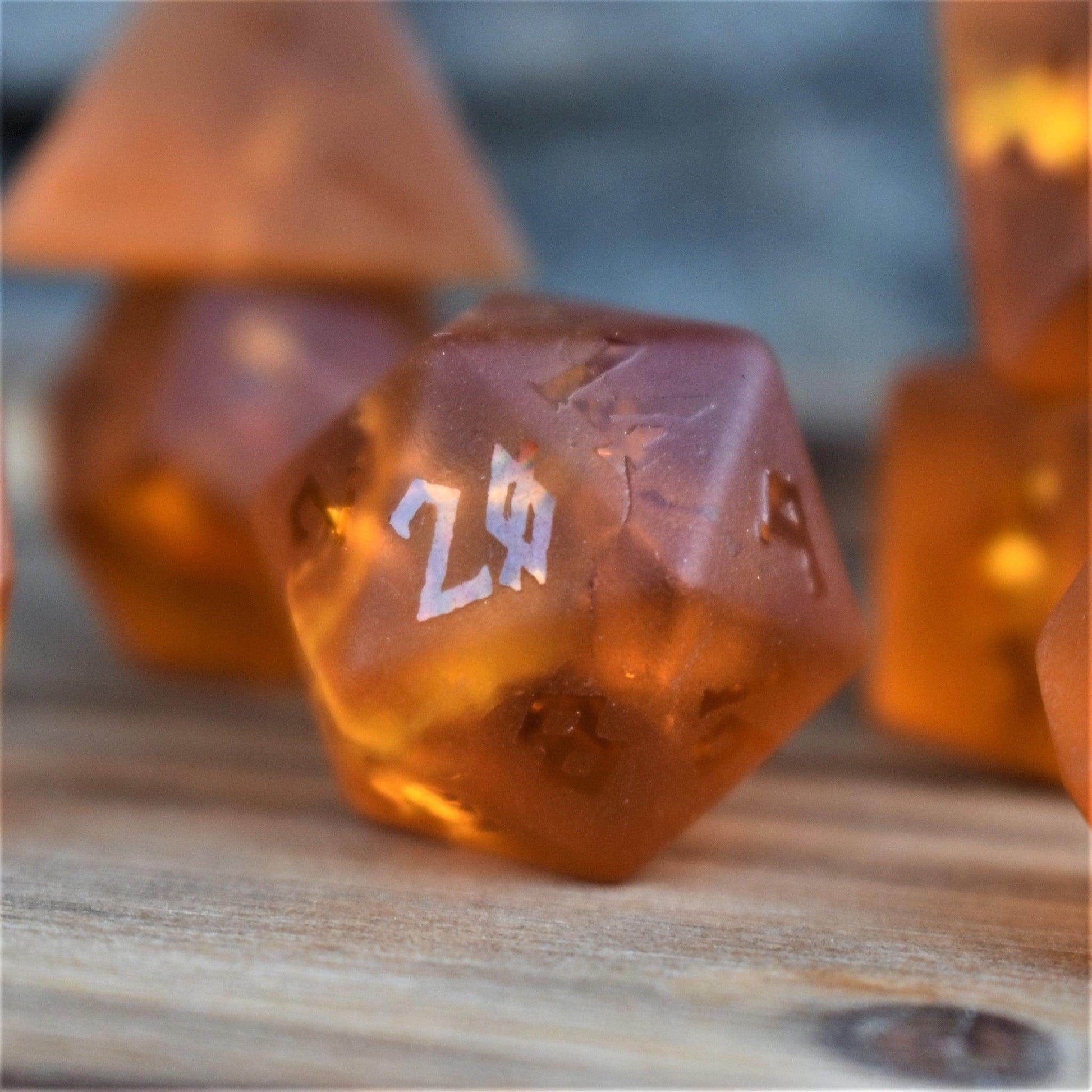 Gates of Helheim Raised Lava Glass Dice Set - 