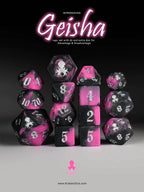 Kraken Dice Matte Dice Sets for TTRPGS - Geisha Black and Pink