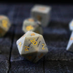 Gemstone Jasper Hand Carved (And Box) DND Dice Set - 