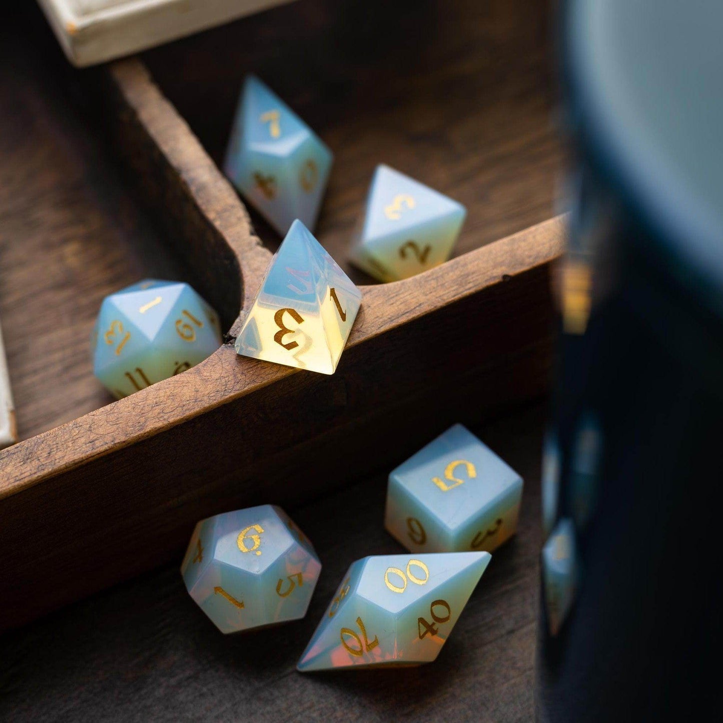 Gemstone Opalite Elven Cut DND Dice Set - Only 1 D20