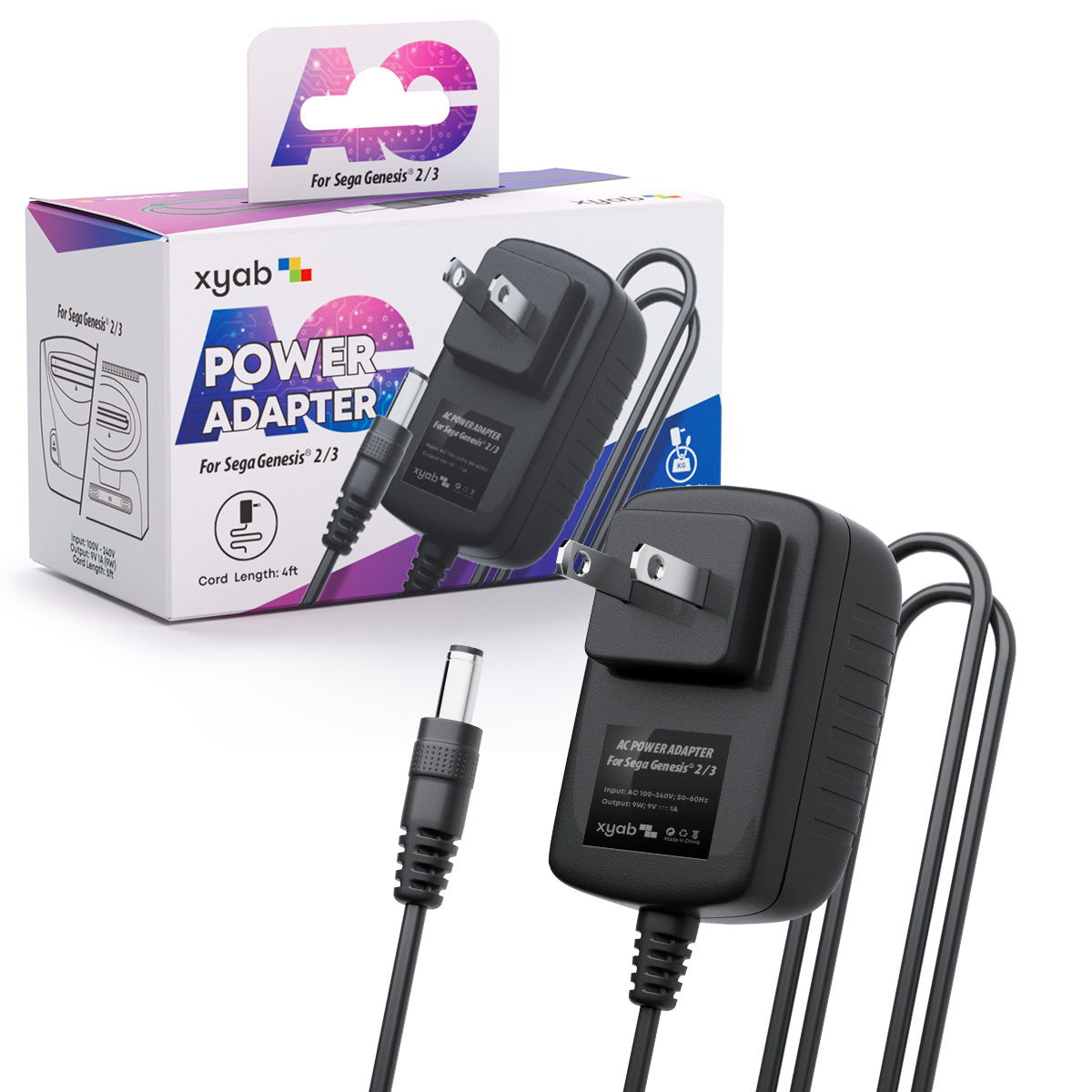Sega Genesis 2/3 Power Adapter - AC Supply (Also Fits Game Gear)