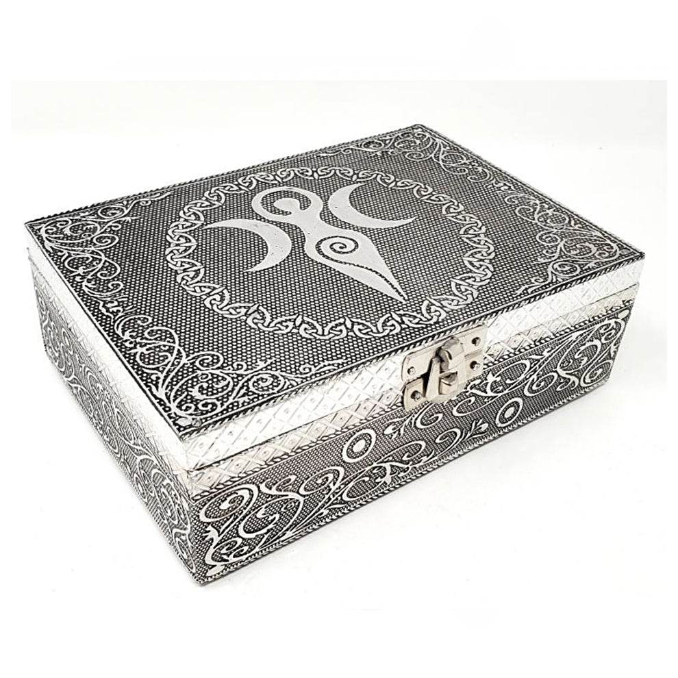 Goddess of Earth Metal Over Wood Box - 