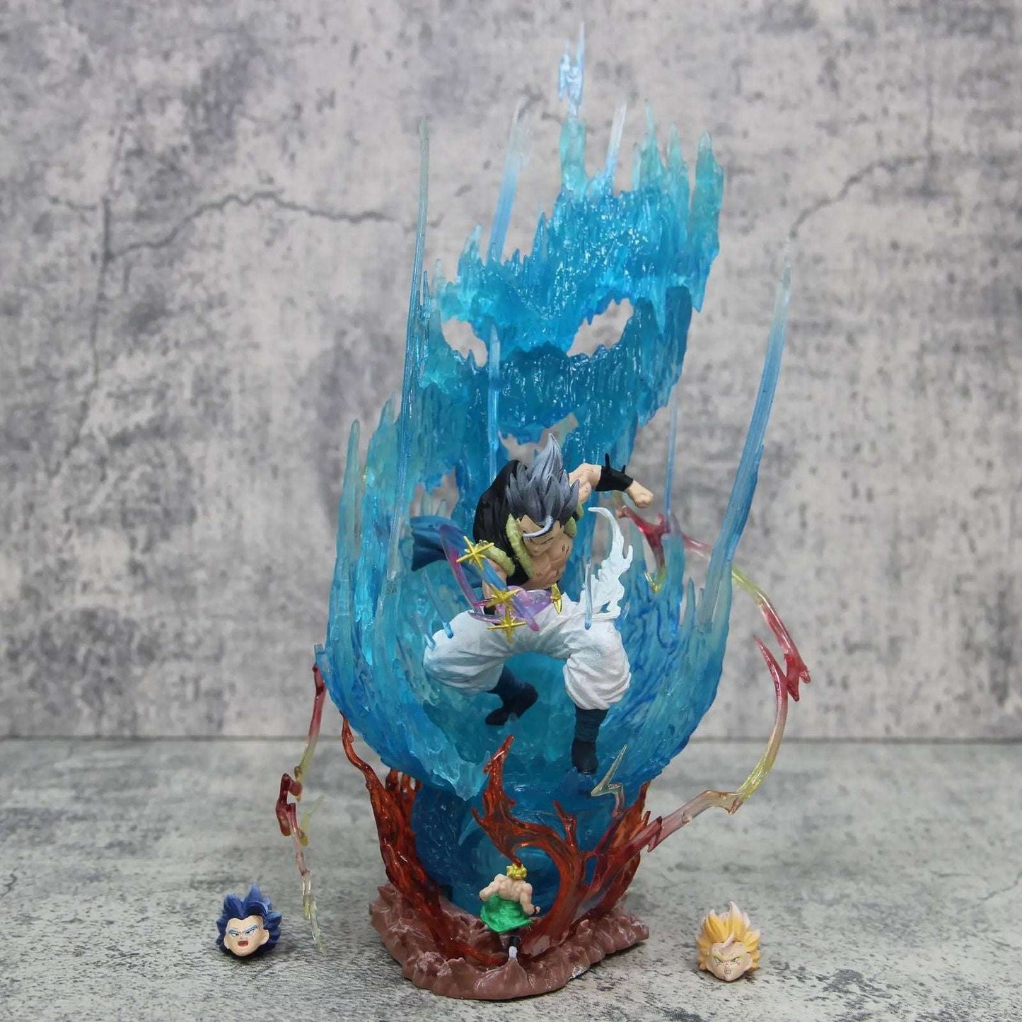 Gogeta Super Saiyan Blue LED Anime Figurine, Dragon Ball Super Action Figures Collection Toy Gift 28 cm