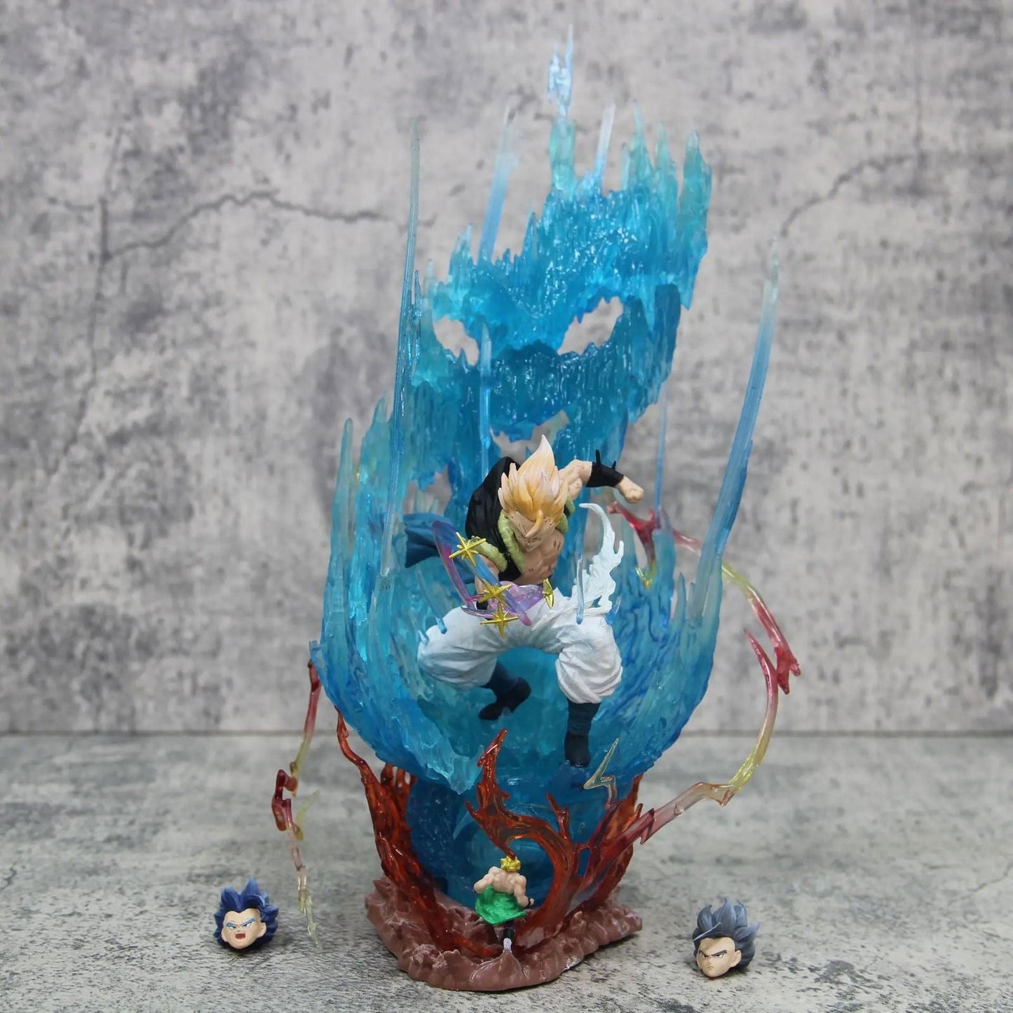 Gogeta Super Saiyan Blue LED Anime Figurine, Dragon Ball Super Action Figures Collection Toy Gift 28 cm