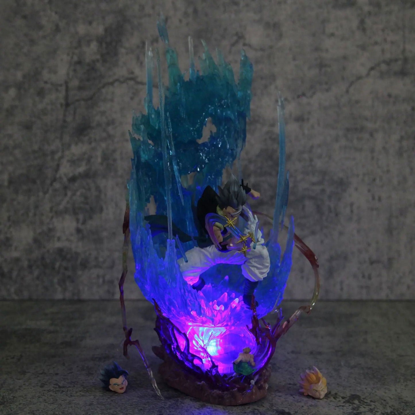 Gogeta Super Saiyan Blue LED Anime Figurine, Dragon Ball Super Action Figures Collection Toy Gift 28 cm