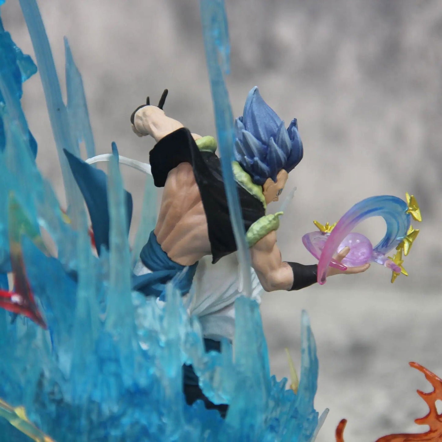 Gogeta Super Saiyan Blue LED Anime Figurine, Dragon Ball Super Action Figures Collection Toy Gift 28 cm