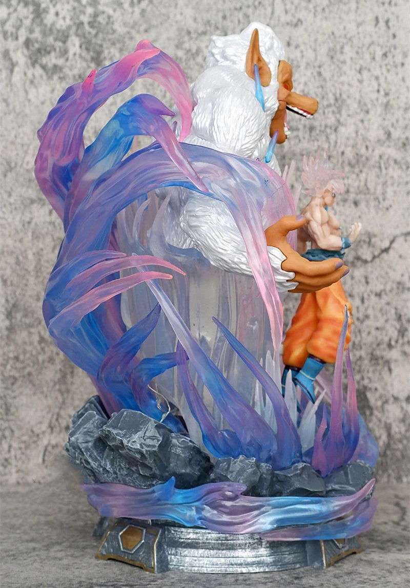 Goku and Great Ape Ultra Instinct LED Anime Figure, Dragon Ball Super Action Figurines PVC Statue 32 CM
