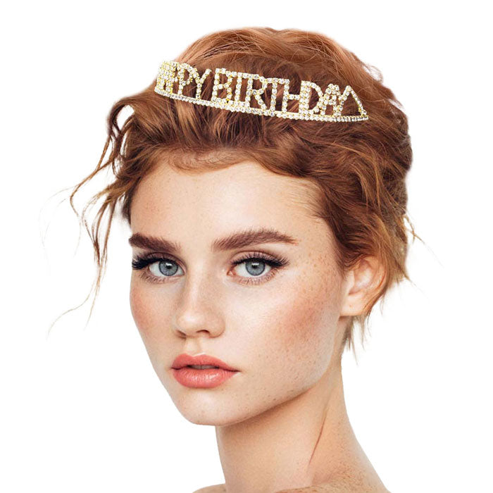 Happy Birthday Rhinestone Pave Party Tiara