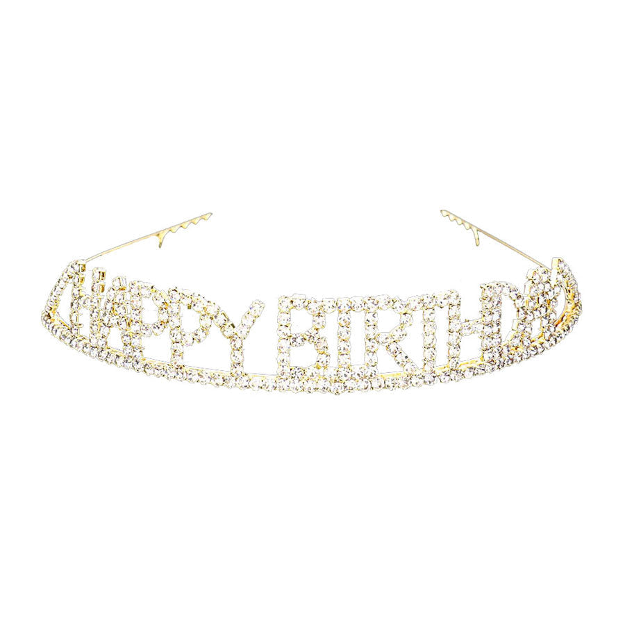Happy Birthday Rhinestone Pave Party Tiara