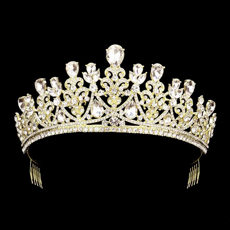 Teardrop Stone Accented Princess Tiara