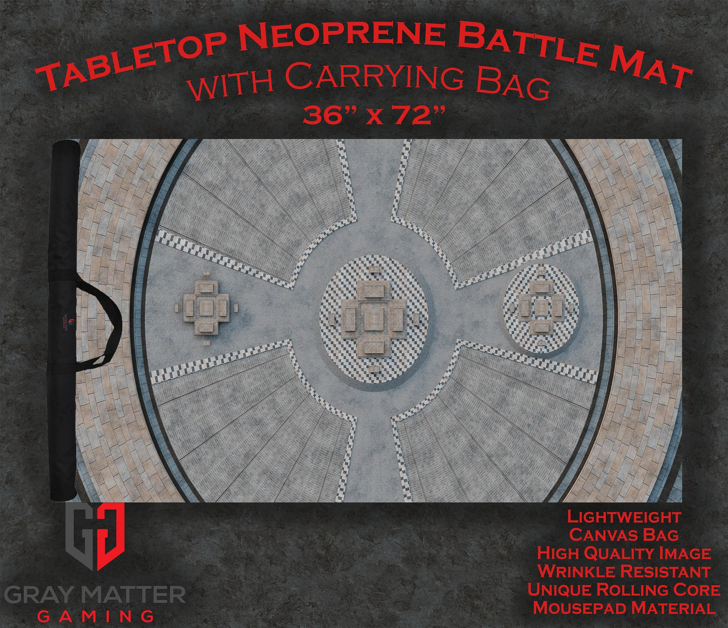 Grand Concourse - Neoprene Battle Mat - Warhammer, AoS, 40K, MCP, Shatterpoint, Legion, More - 36x72