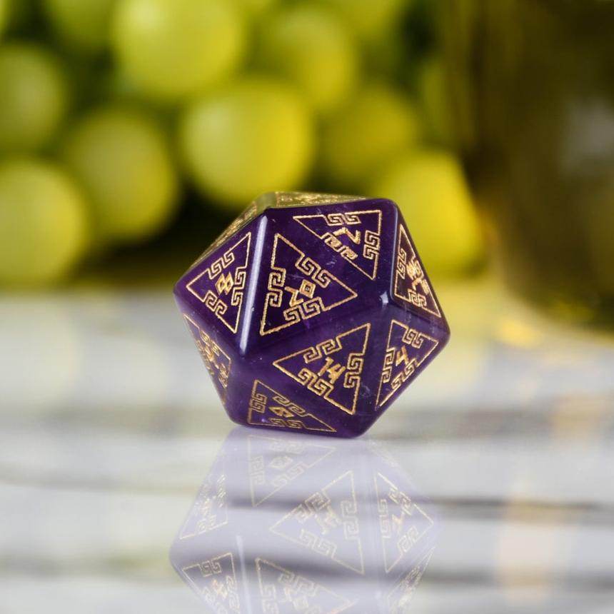 Greek Amethyst Stone Dice Set - Dice Around the World Collection 'PRE-ORDER | SPRING EVENT DEAL' - 