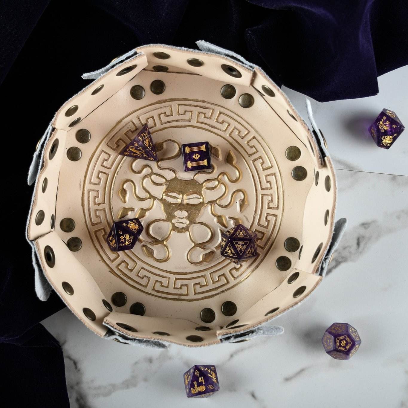 Greek Amethyst Stone Dice Set - Dice Around the World Collection 'PRE-ORDER | SPRING EVENT DEAL' - 