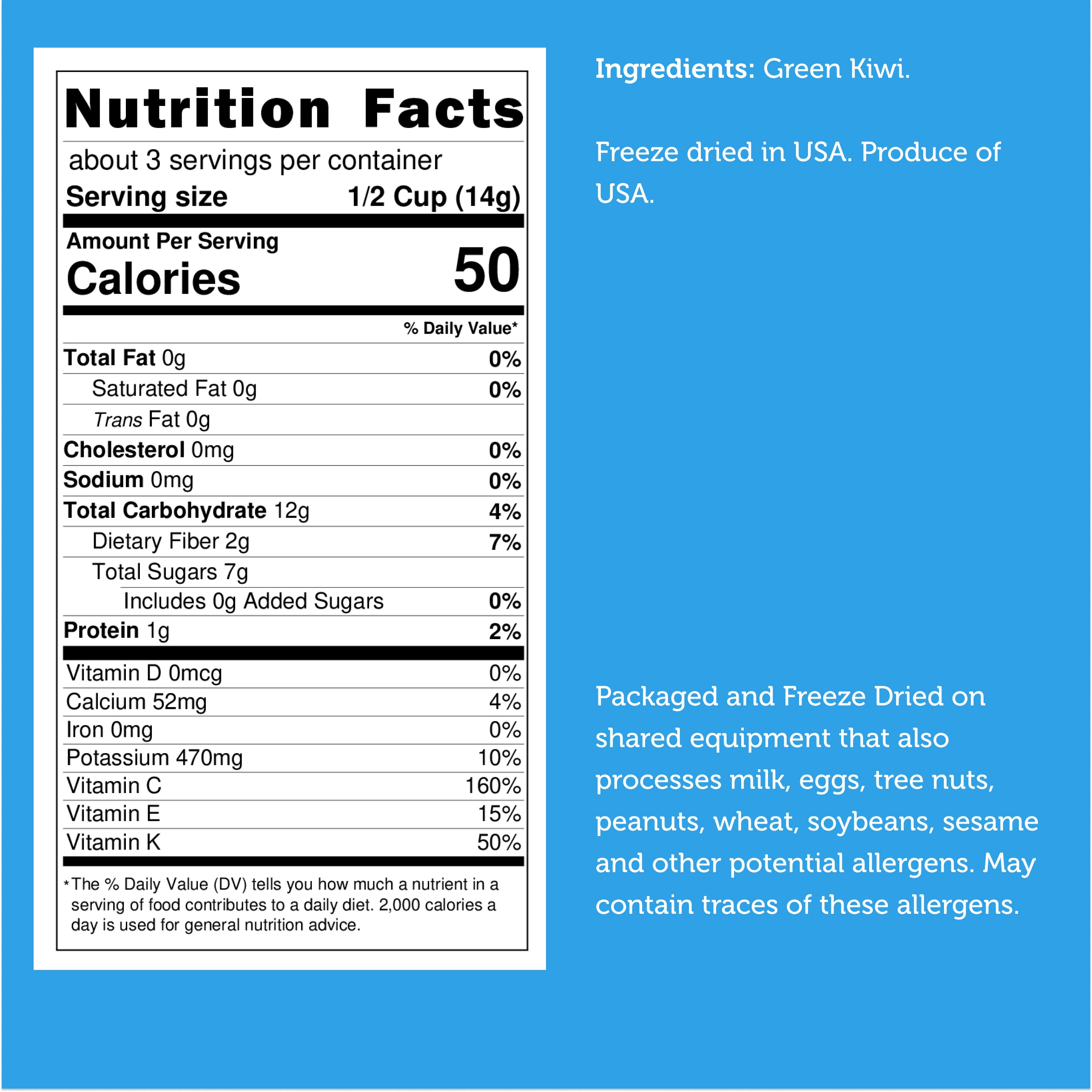 Freeze Dried Green Kiwi