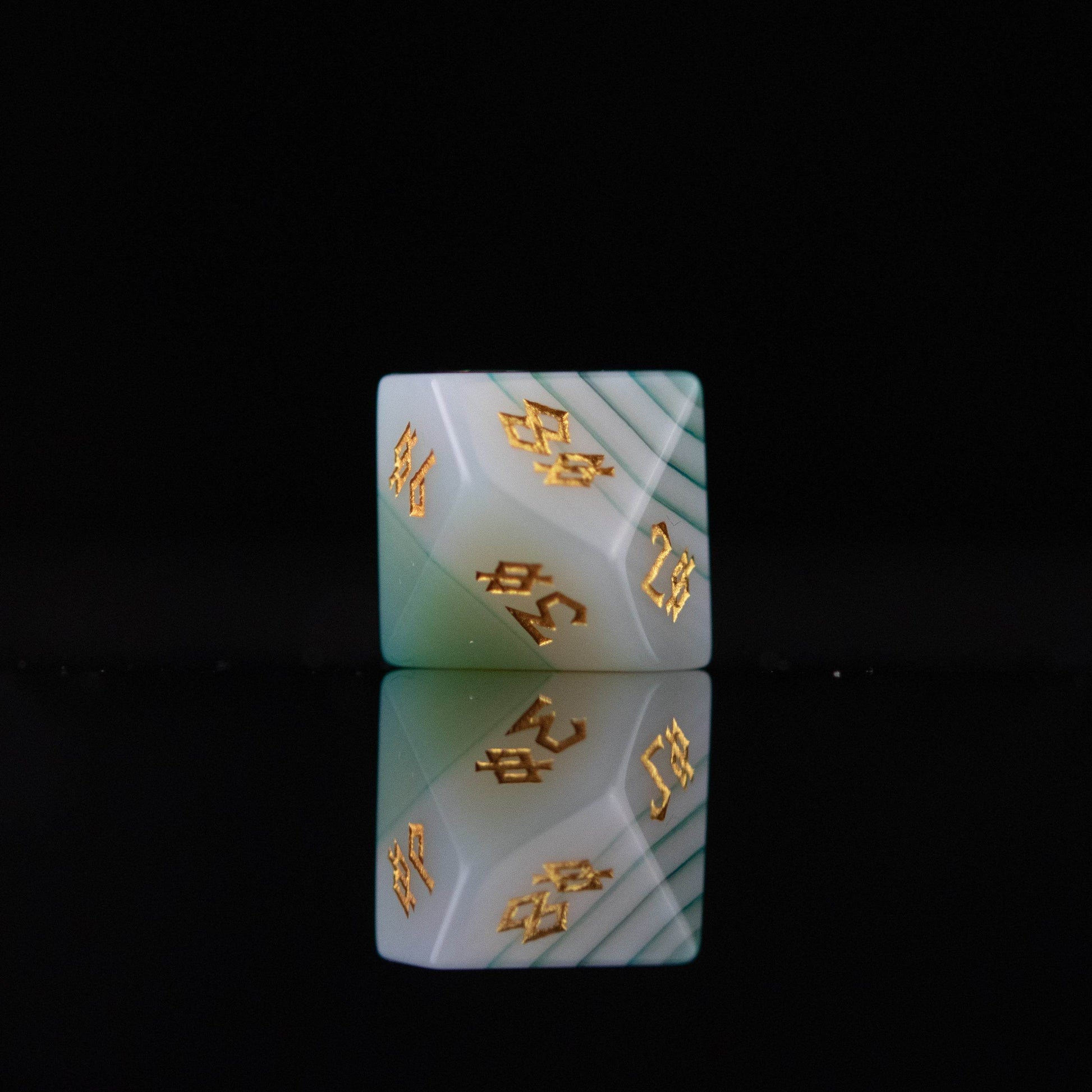 Green Agate Stone Dice Set - 