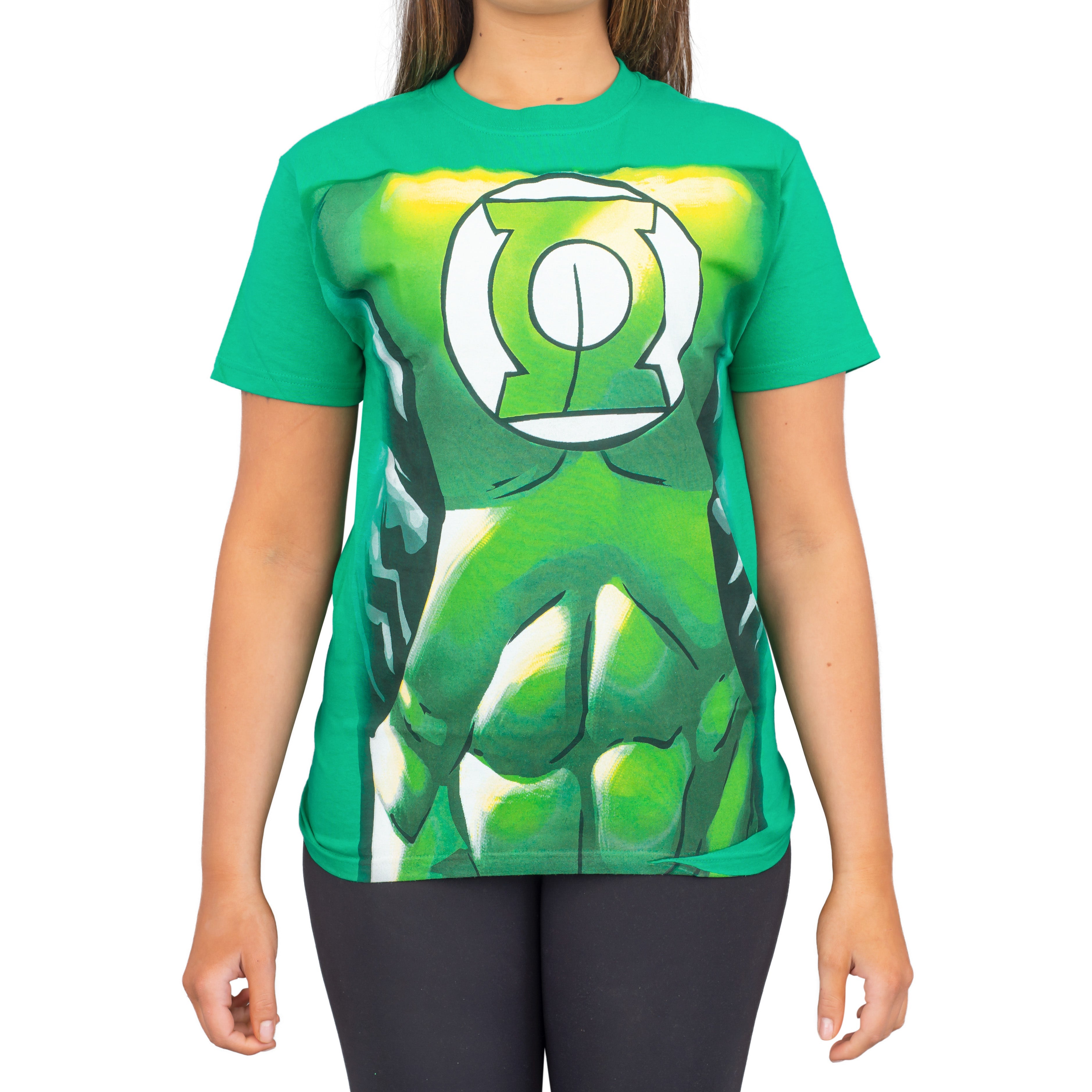 Green Lantern Muscle Costume Print T-shirt