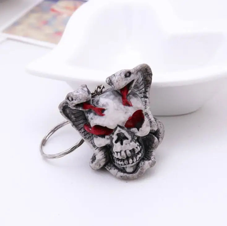 Keychain For Men Skull Zombie Undead Snare Scary Fashion Funny Cute Cartoon Car Bag KeyRing Jewelry Gift