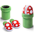 Super Mario Bros Slippers Piranha Decoration Flower Cosplay Shoes Autumn&Winter Plush Slipper Christmas Gift Wholesale