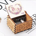 Personalized Music Box with White Unicorn & Pink Flowers — You Are My Sunshine
