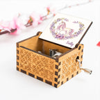 Personalized Music Box with White Unicorn & Pink Flowers — You Are My Sunshine