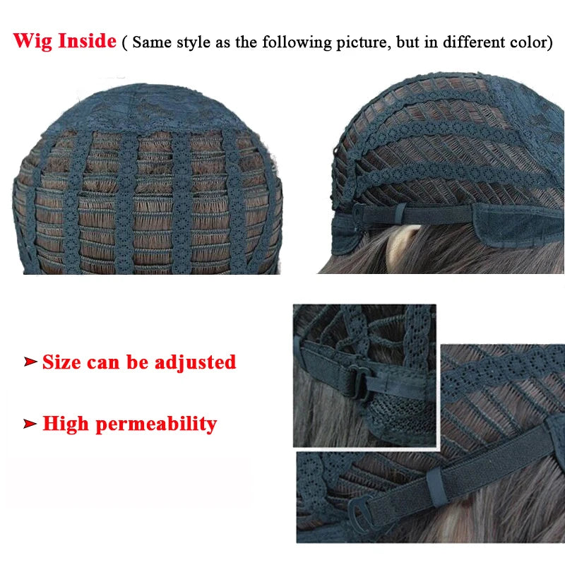 Game Spirit Blossom Ahri Long Wig With Ears Headwear Cosplay Costume Heat Resistant Synthetic Hair Women Wigs