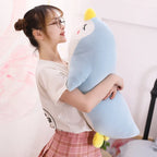 Kawaii Penguin Plush Toy – Soft Stuffed Cartoon Penguin Doll in Black & Sky Blue (50 & 70cm)