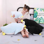 Kawaii Penguin Plush Toy – Soft Stuffed Cartoon Penguin Doll in Black & Sky Blue (50 & 70cm)