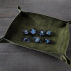 Hand Made Italian Green Pueblo Leather DND Dice Tray - 
