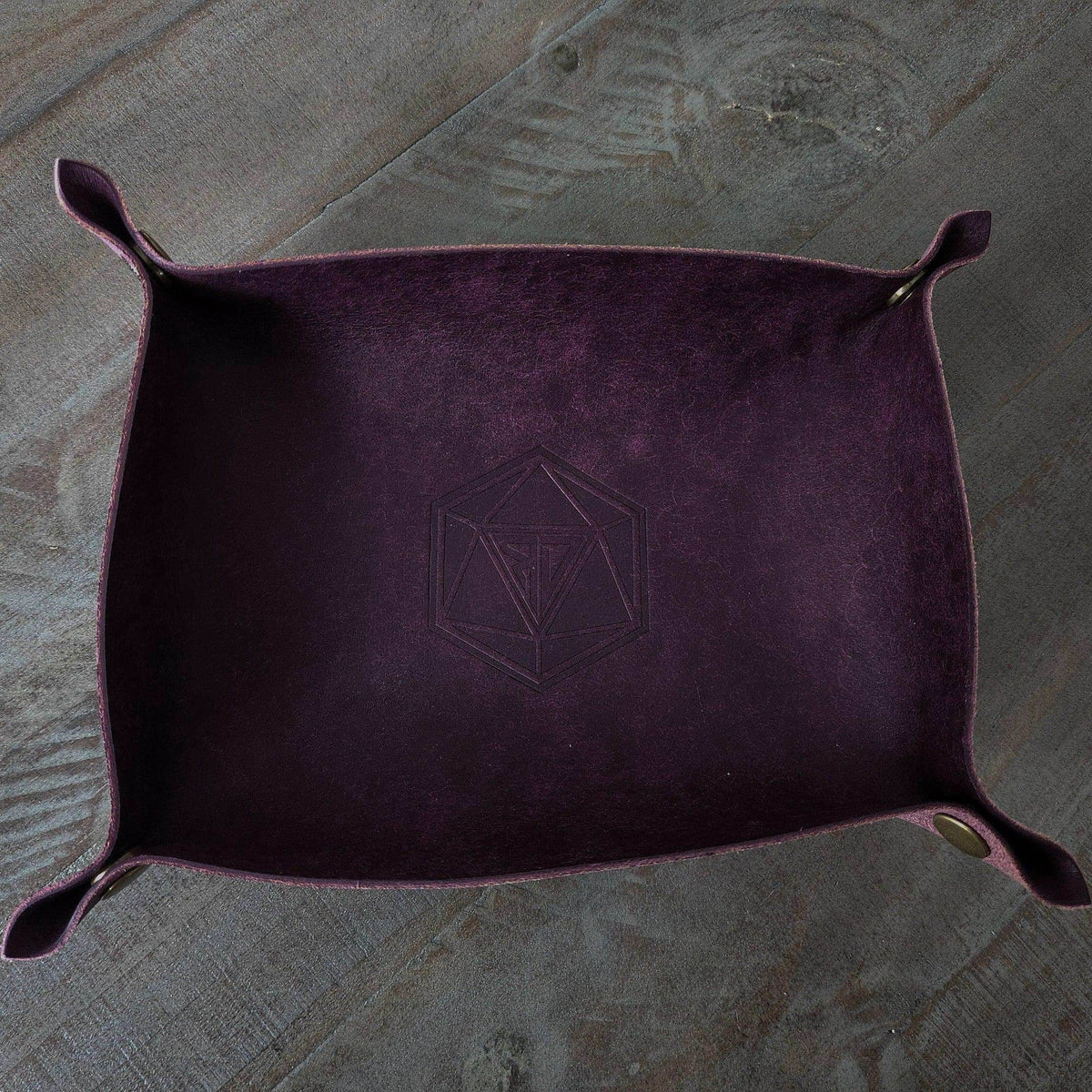 Hand Made Italian Purple Pueblo Leather DND Dice Tray - 