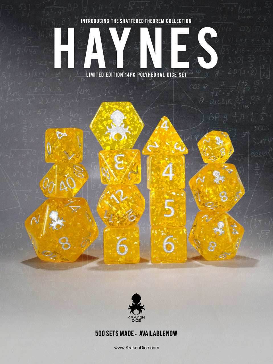 Kraken Dice -Shattered Theorem 14 pc Limited Edition Polyhedral Dice Set - Haynes